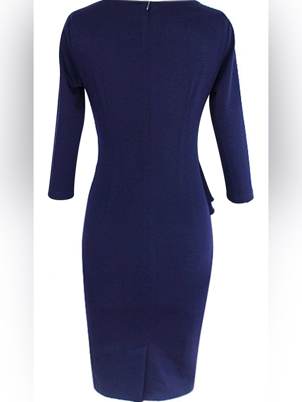 NWT - Navy Midi Dress with Side Drape - Picture 7 of 7